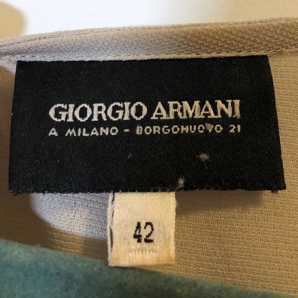 Vintage Giorgio Armani Embroidery Elegant Evening Party Jacket /Tank Tan Size 42 - Picture 3 of 11